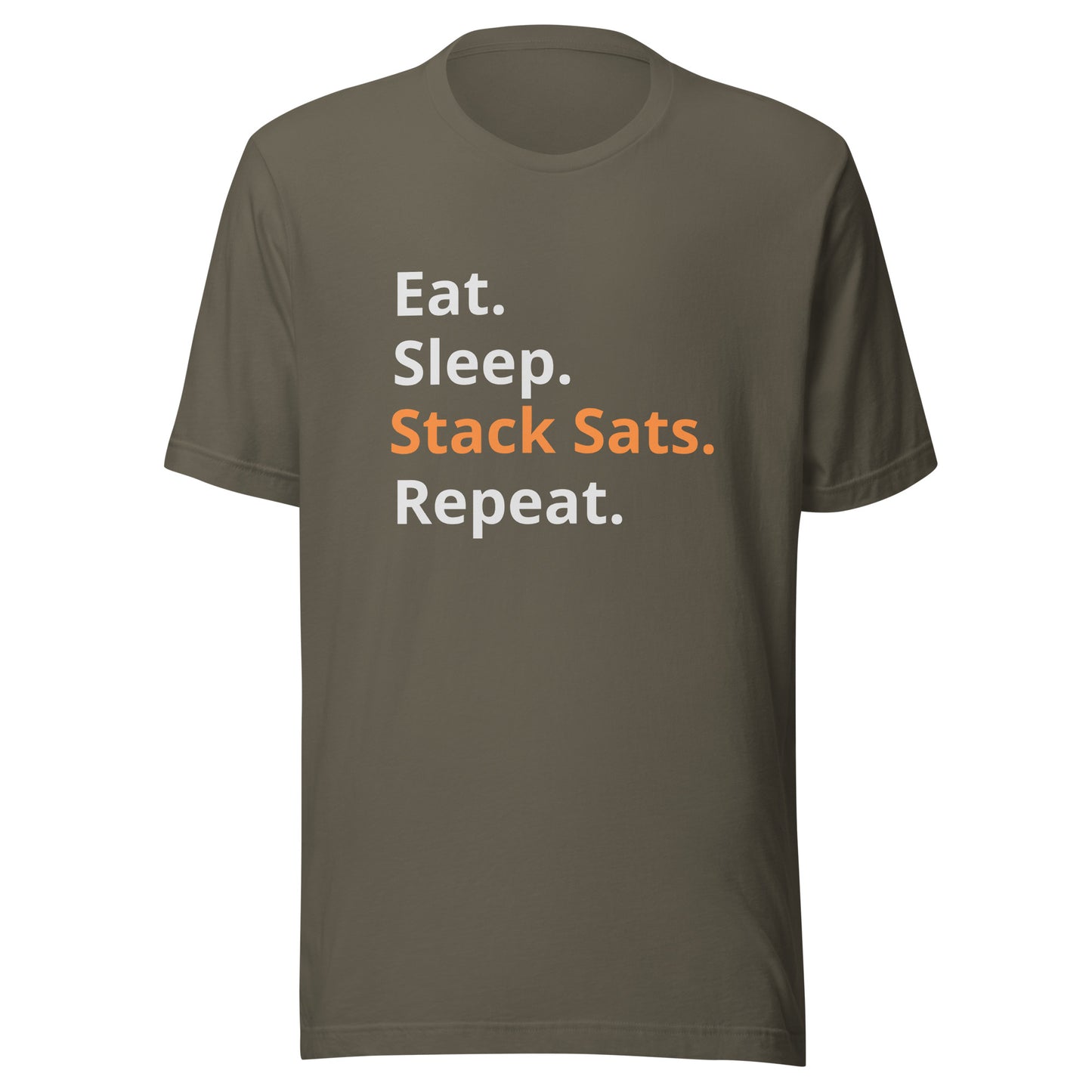 Unisex 'Eat. Sleep. Stack Sats' t-shirt (Dark)